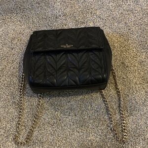 Kate Spade Black Quilted Shoulder Bag with Gold Chain